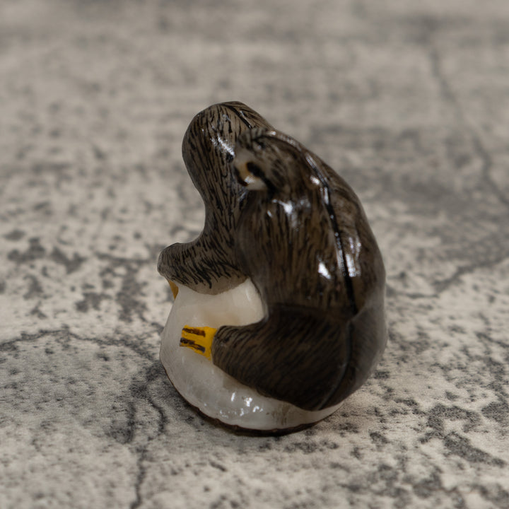 Gray Sloth With Cub Tagua Carving