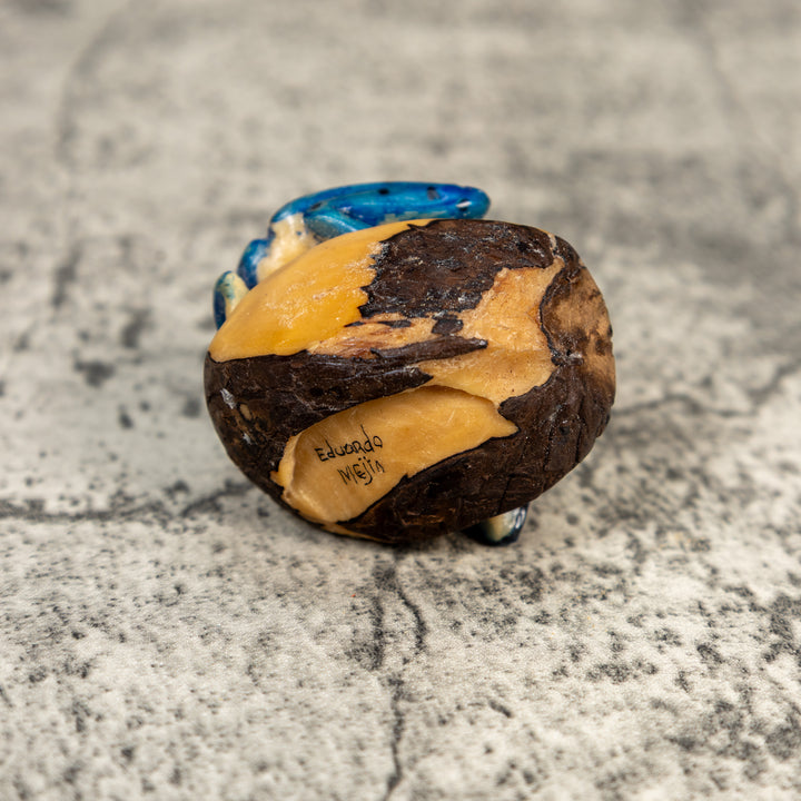 Blue And Black Poison Dart Frog Tagua Carving