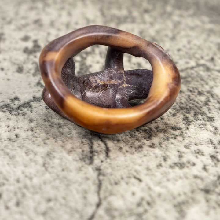 Vintage Dyed Frog Scarf Slide Tagua Carving