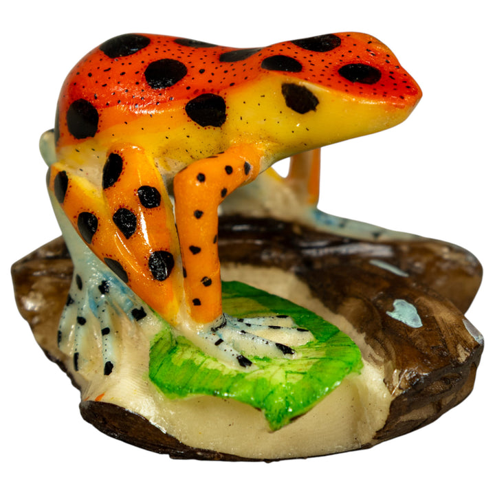 Orange And Yellow Poison Dart Frog Tagua Carving