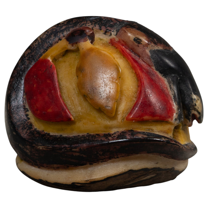 Vintage Black And Tan Gecko Lizard Tagua Carving
