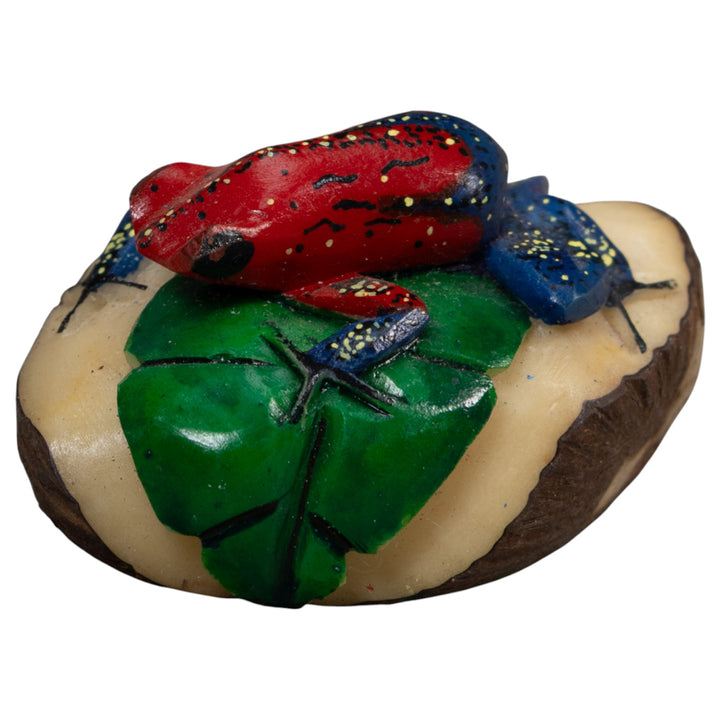 Red And Blue Poison Dart Frog Tagua Carving