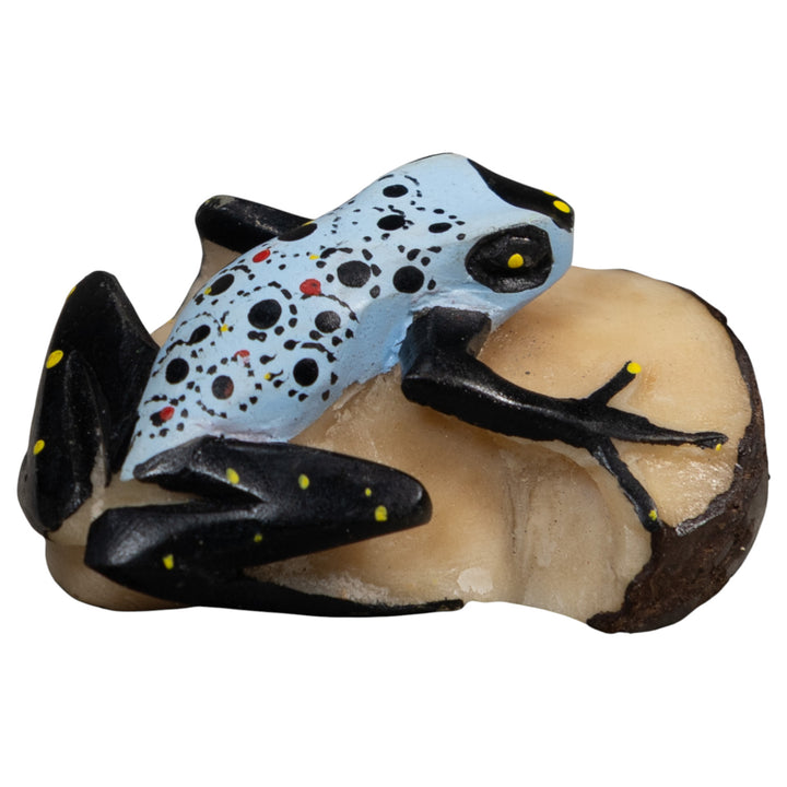 Vintage Black And Blue Poison Dart Frog Tagua Carving