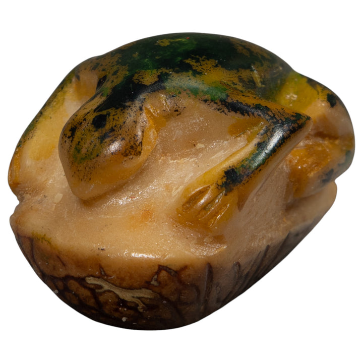 Vintage Brown Frog Tagua Carving