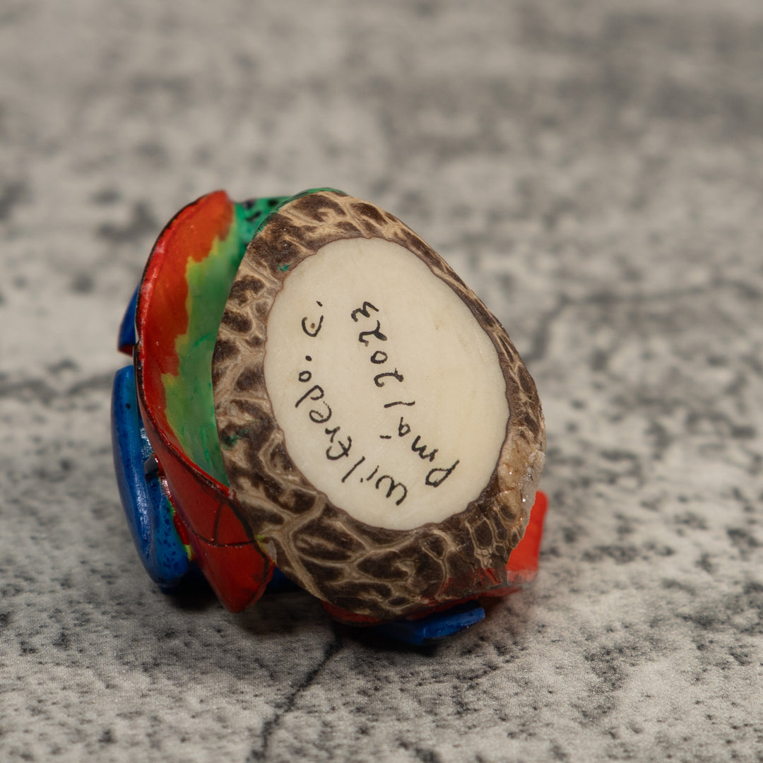 Red And Blue Poison Dart Frog Tagua Carving