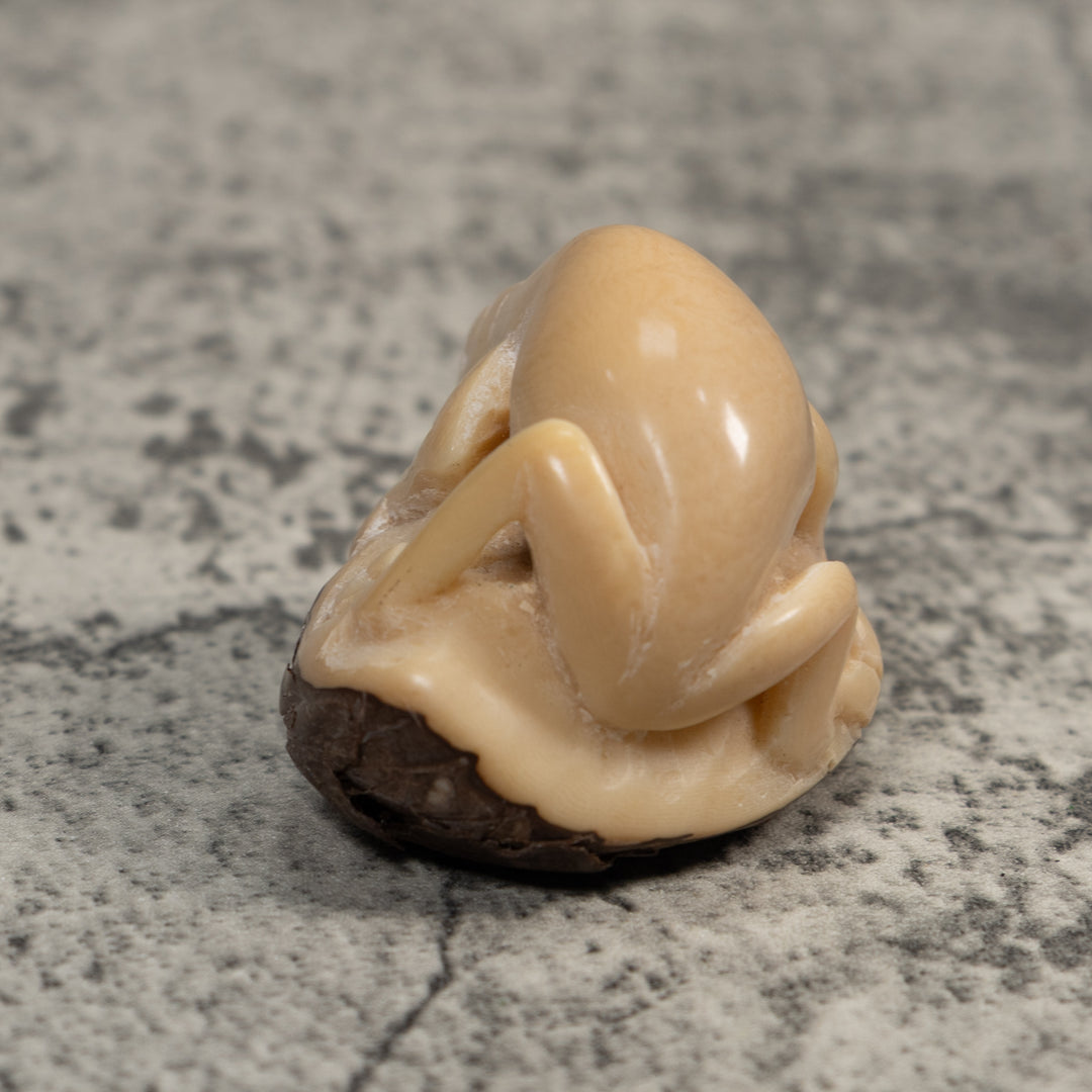Vintage White Natural Frog Tagua Carving
