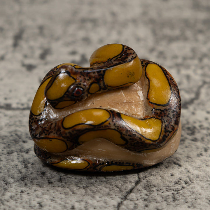 Yellow And Brown Snake Bushmaster Tagua Carving