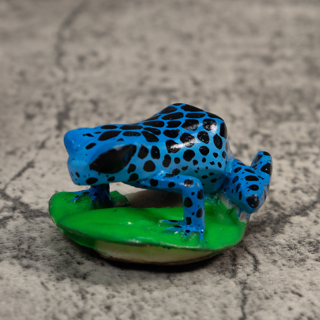 Blue Green And Black Poison Dart Frog Tagua Carving