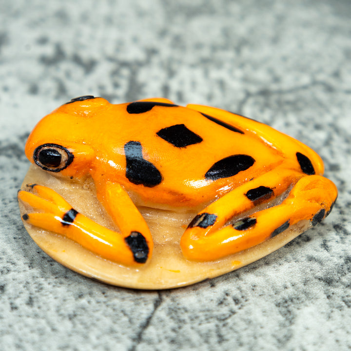 Golden Frog Tagua Carving