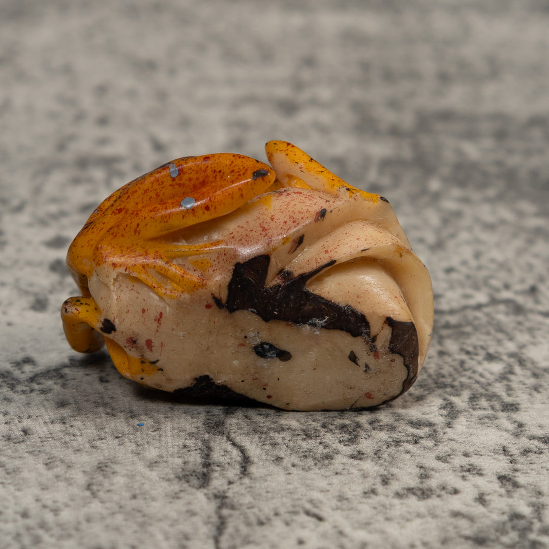 Red And Black Sprinkled Poison Dart Frog Tagua Carving