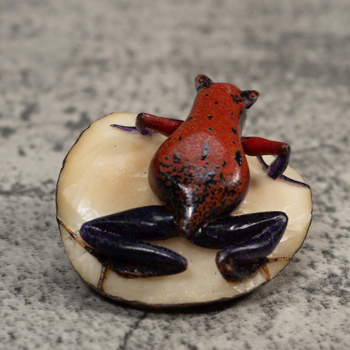 Red And Black Poison Dart Frog Frog Tagua Carving