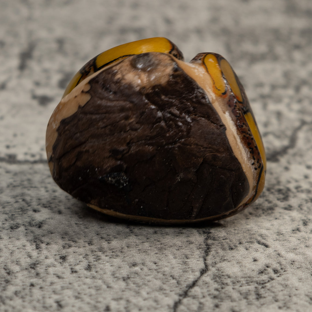 Yellow And Brown Snake Bushmaster Tagua Carving