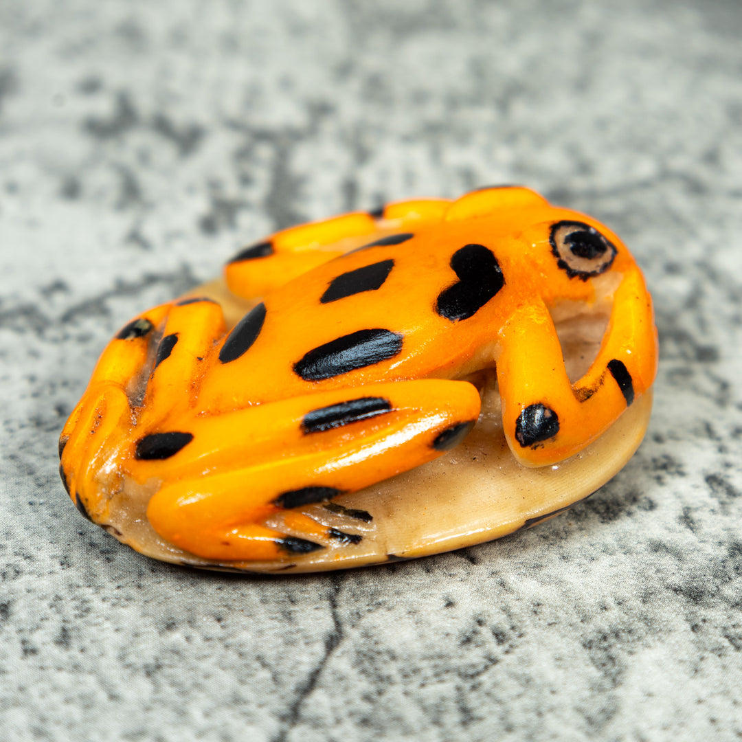 Golden Frog Tagua Carving