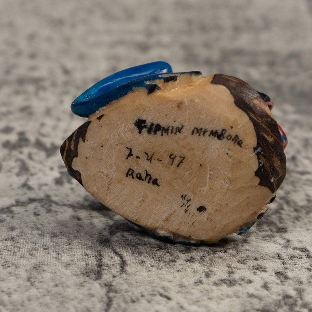 Red And Blue Undercut Poison Dart Frog Tagua Carving