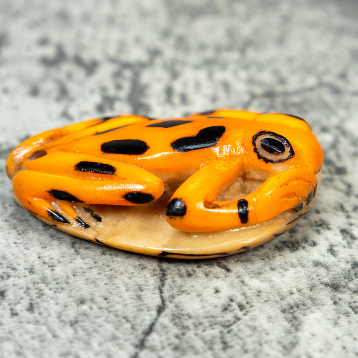 Golden Frog Tagua Carving