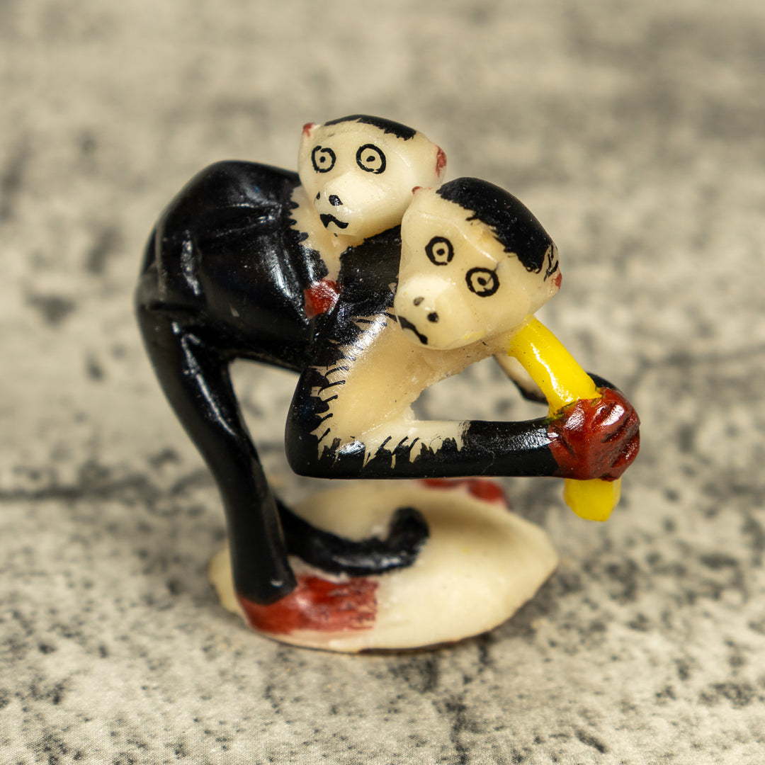 White Face Monkey With Infant Tagua Carving