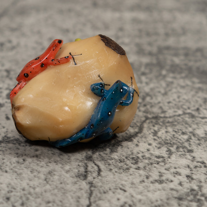 3 Poison Dart Frog Tagua Carving