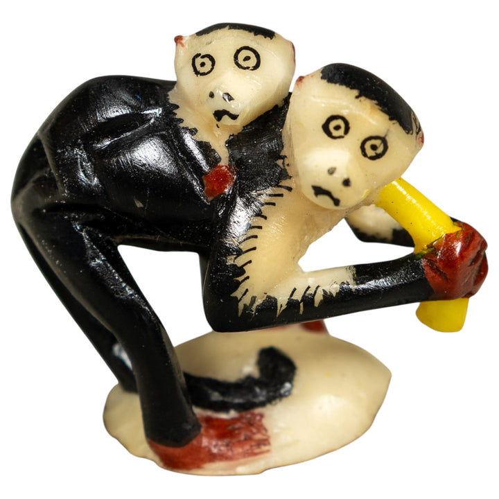 White Face Monkey With Infant Tagua Carving