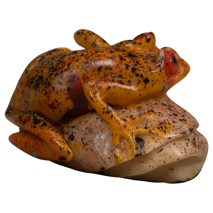 Red And Black Sprinkled Poison Dart Frog Tagua Carving
