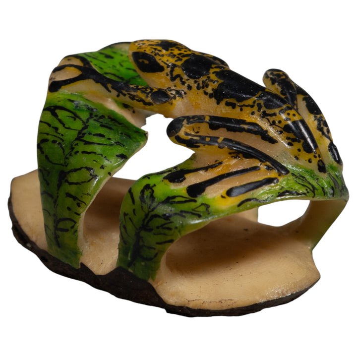 Black And Yellow Undercur Poison Dart Frog Tagua Carving