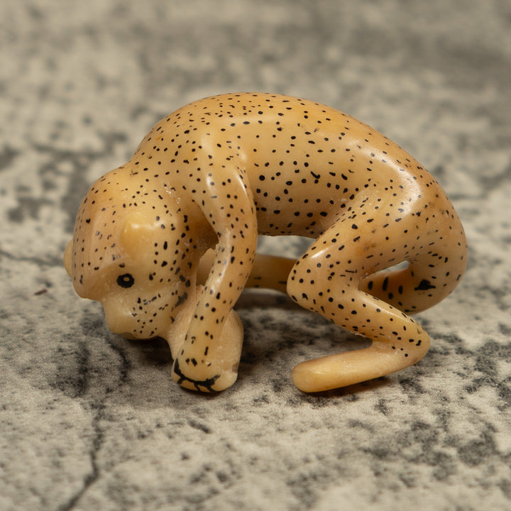 Vintage White Monkey Tagua Carving
