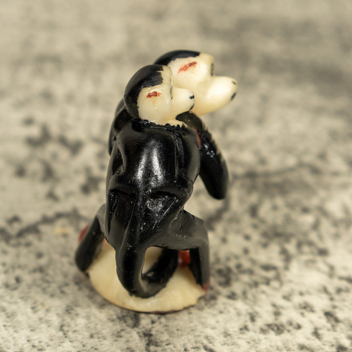 White Face Monkey With Infant Tagua Carving