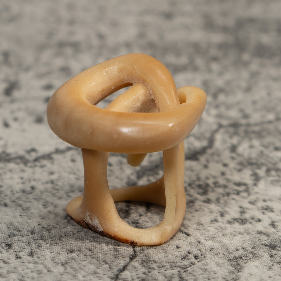 Vintage White Natural Snake Tagua Carving