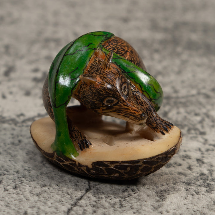 Young Coatimundi Tagua Carving