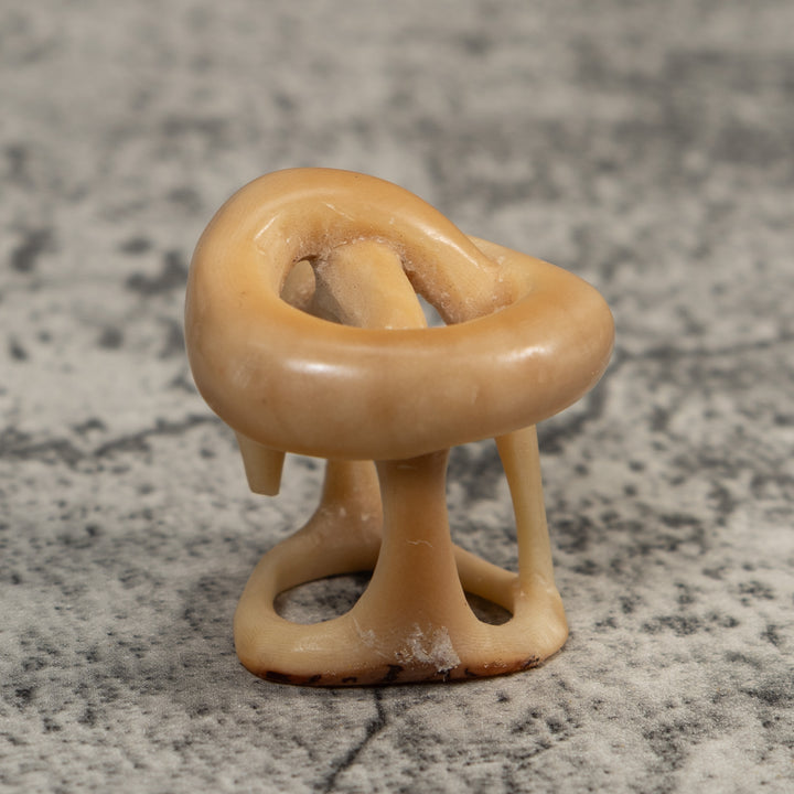 Vintage White Natural Snake Tagua Carving