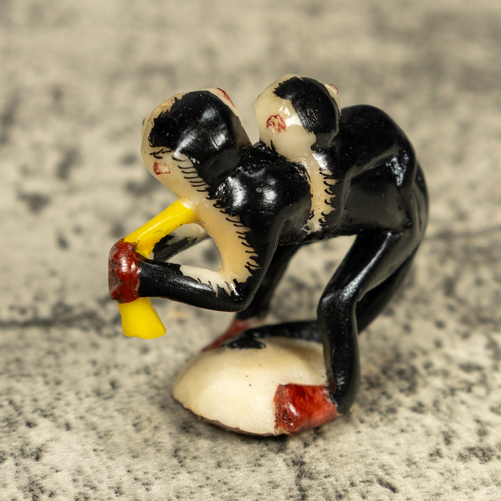 White Face Monkey With Infant Tagua Carving