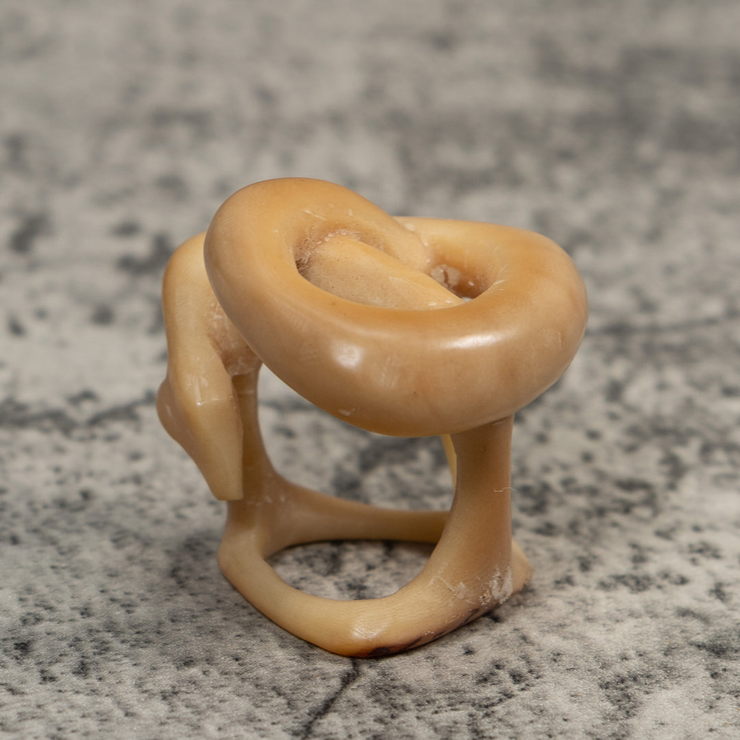 Vintage White Natural Snake Tagua Carving