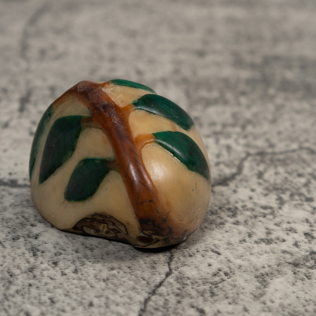 Vintage Foliage Leaves Tagua Carving