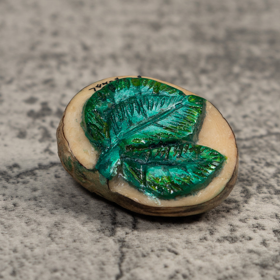 Vintage Foliage Leaves Tagua Carving