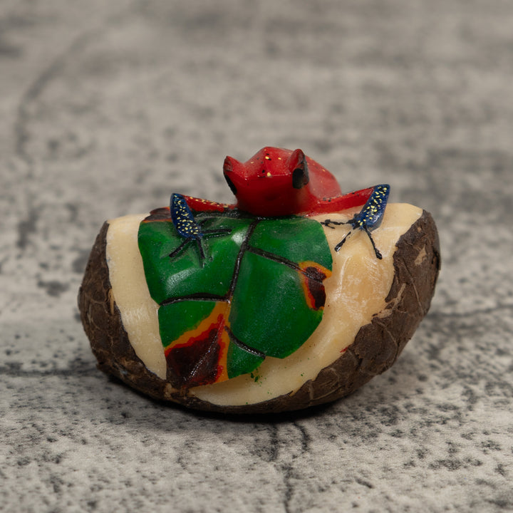 Red And Blue Poison Dart Frog Tagua Carving
