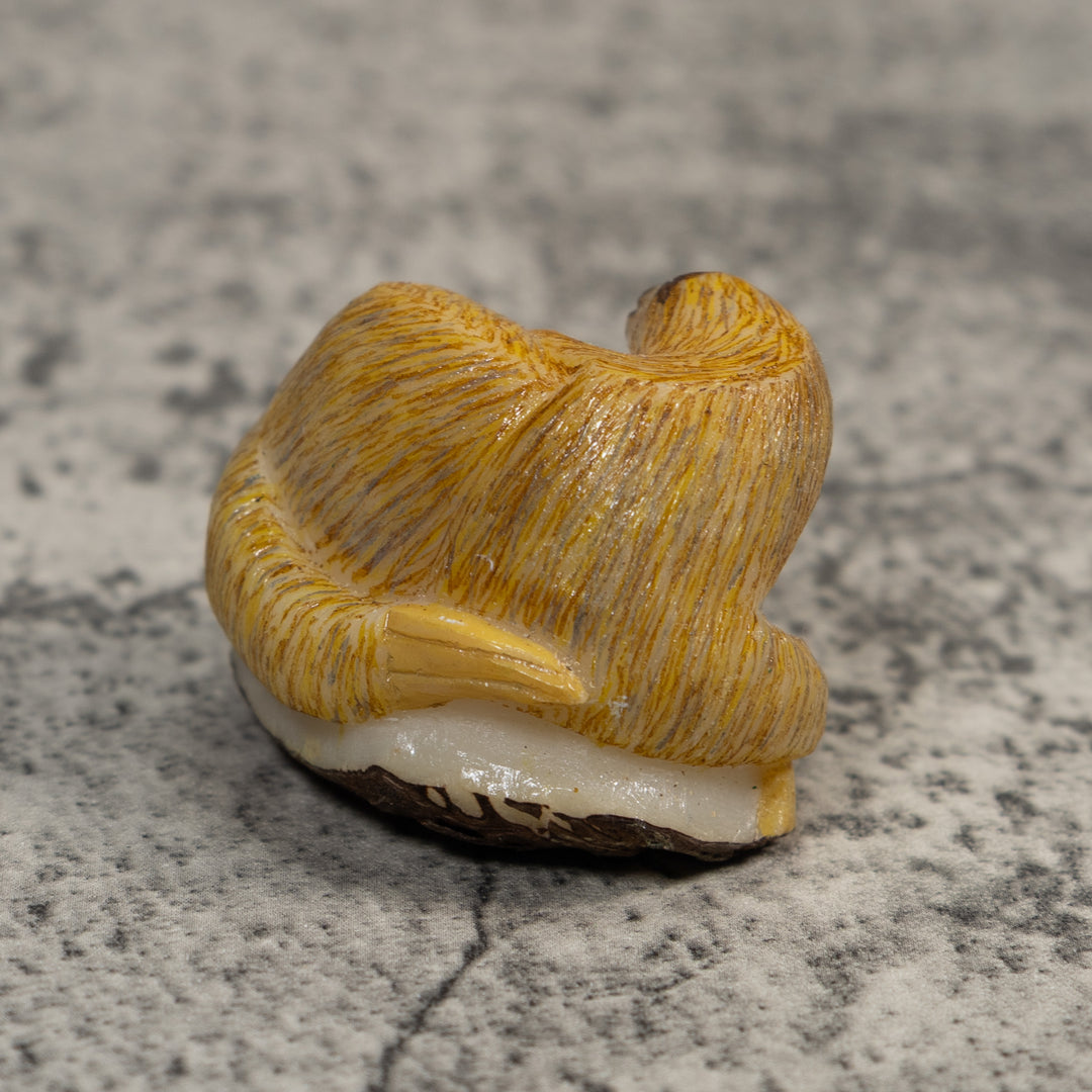 Brown Sloth Tagua Carving