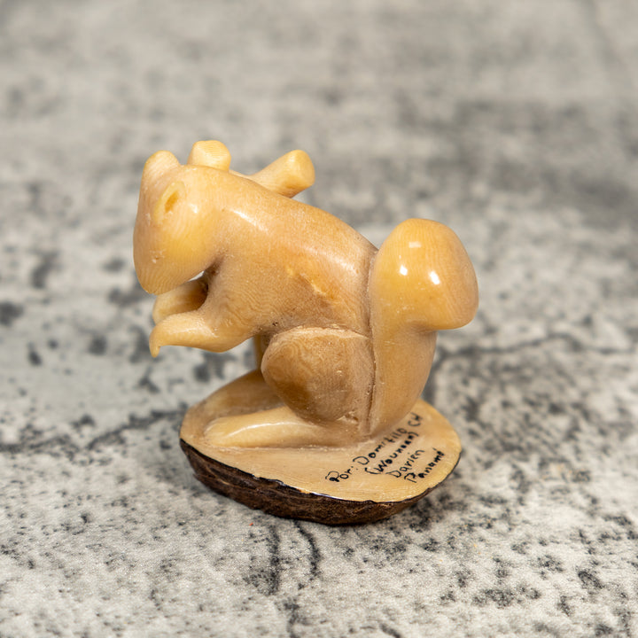 Vintage Natural White Squirrel Tagua Carving
