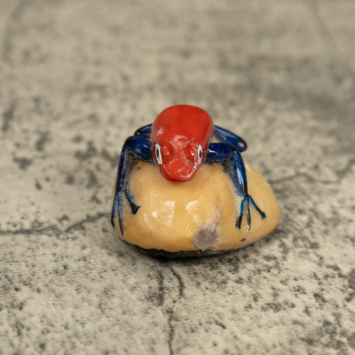 Vintage Red And Blue Poison Dart Frog Tagua Carving