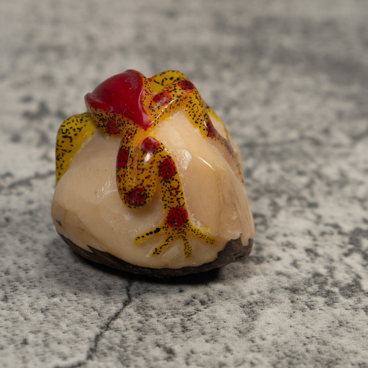 Red And Gold Poison Dart Frog Tagua Carving