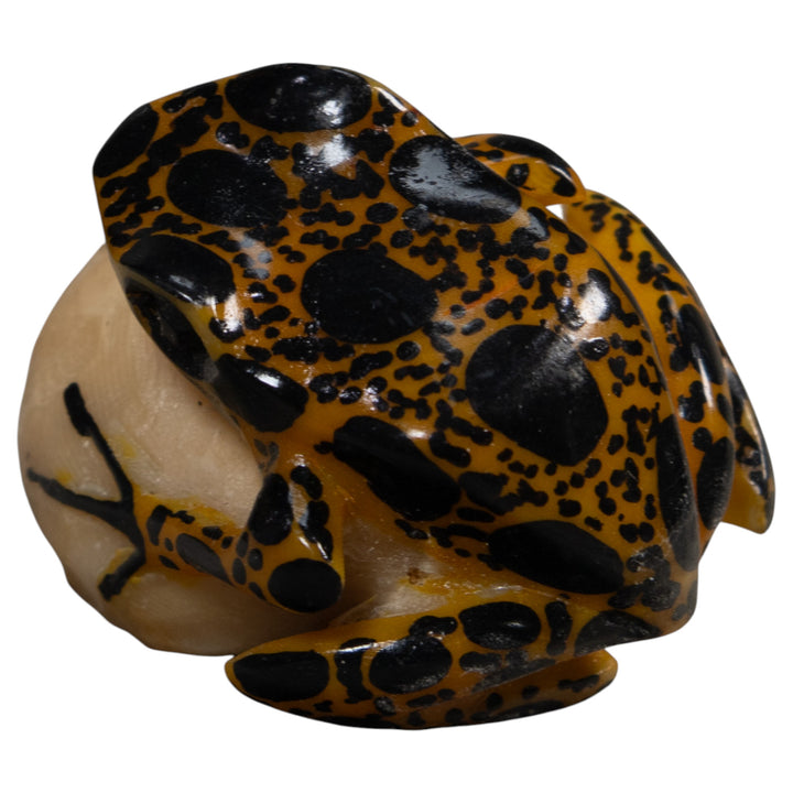 Brown And Black Poison Dart Frog Tagua Carving