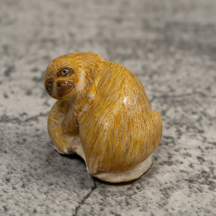 Brown Sloth Tagua Carving