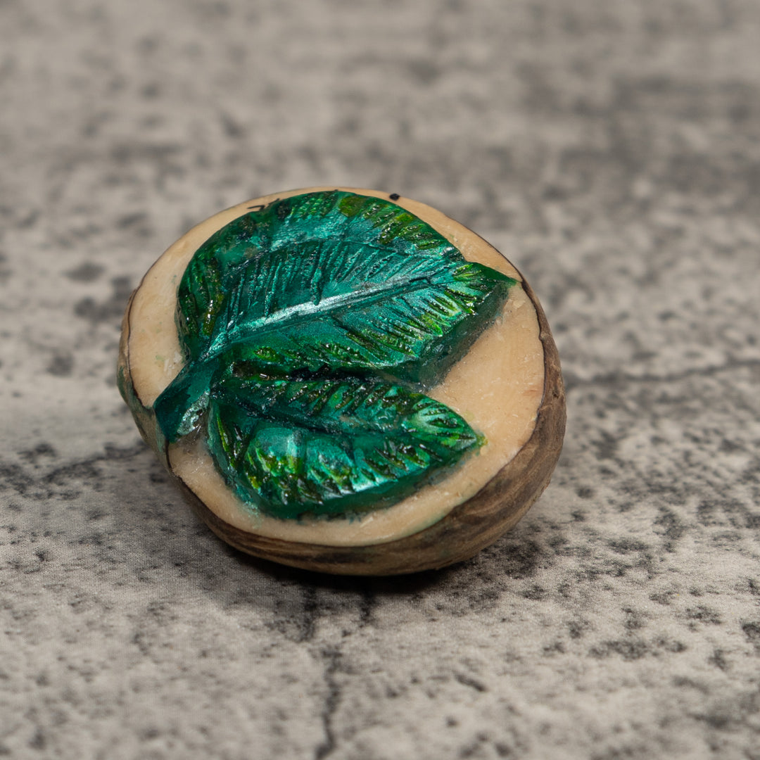 Vintage Foliage Leaves Tagua Carving