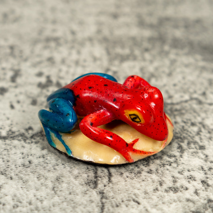 Red And Blue Poison Dart Frog Tagua Carving