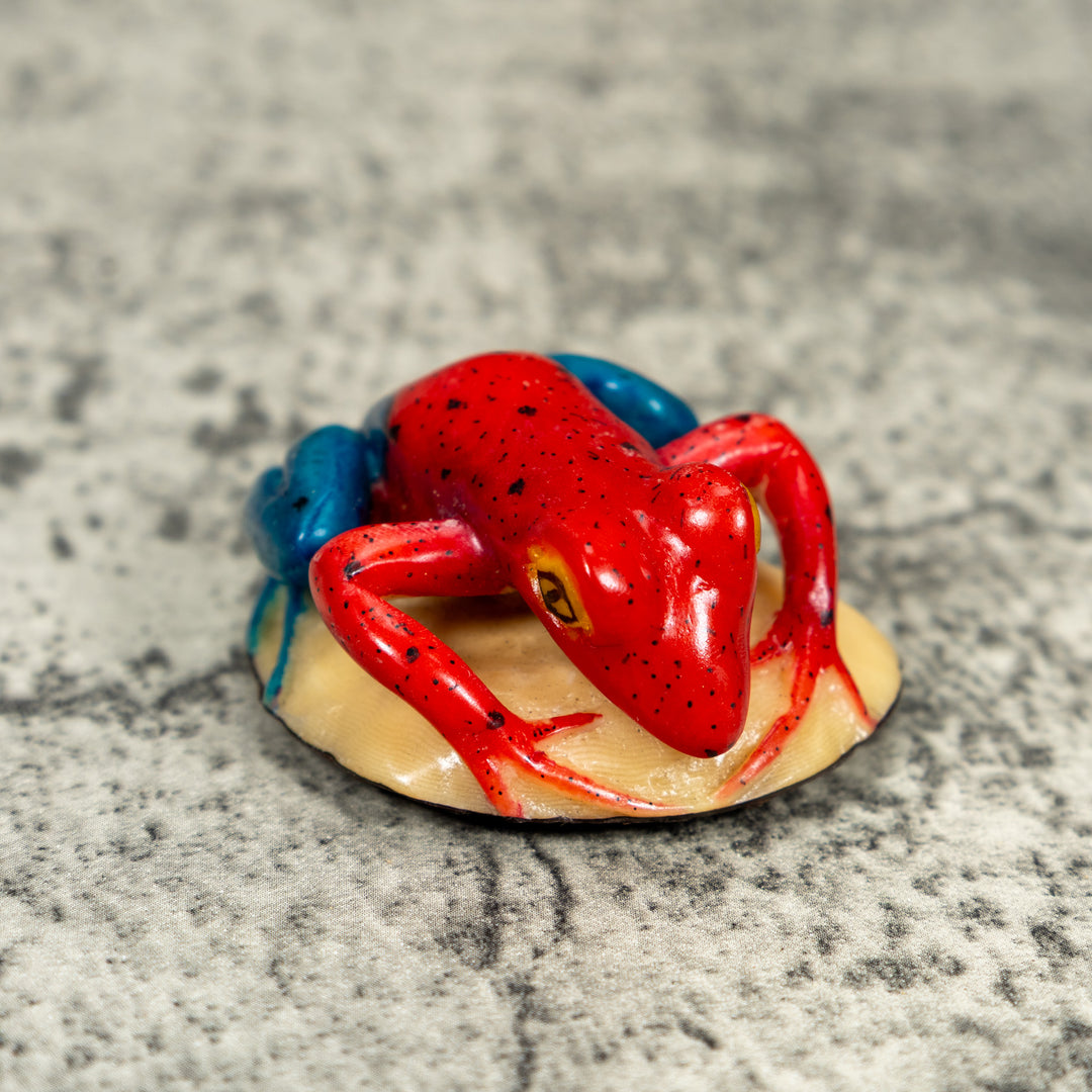 Red And Blue Poison Dart Frog Tagua Carving