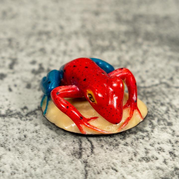 Red And Blue Poison Dart Frog Tagua Carving