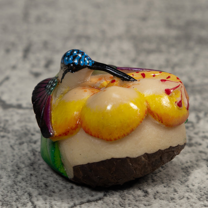 Multicolor Hummingbird Tagua Carving