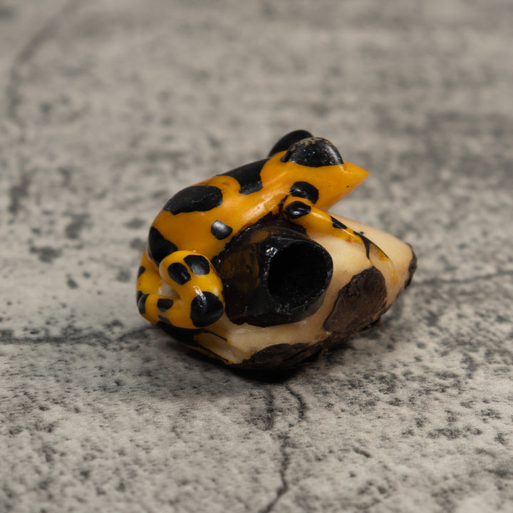 Black And Gold Poison Dart Frog Tagua Carving