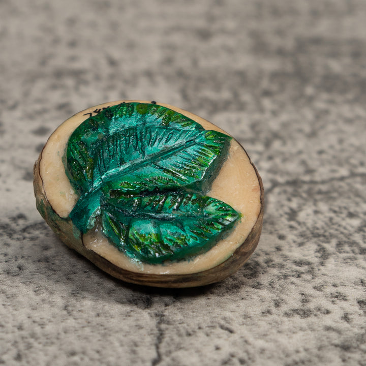 Vintage Foliage Leaves Tagua Carving