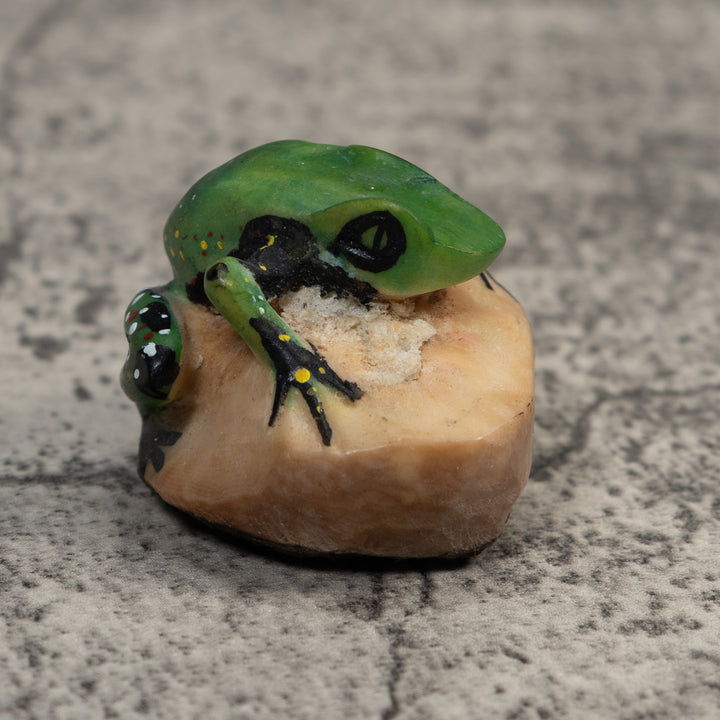 Vintage Poison Dart Frog Tagua Carving