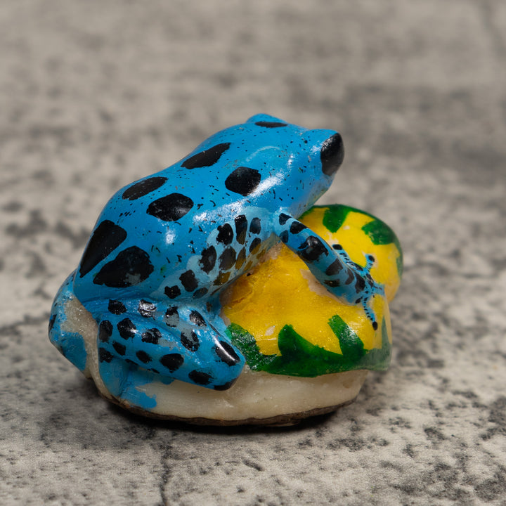 Blue And Black Poison Dart Frog Tagua Carving