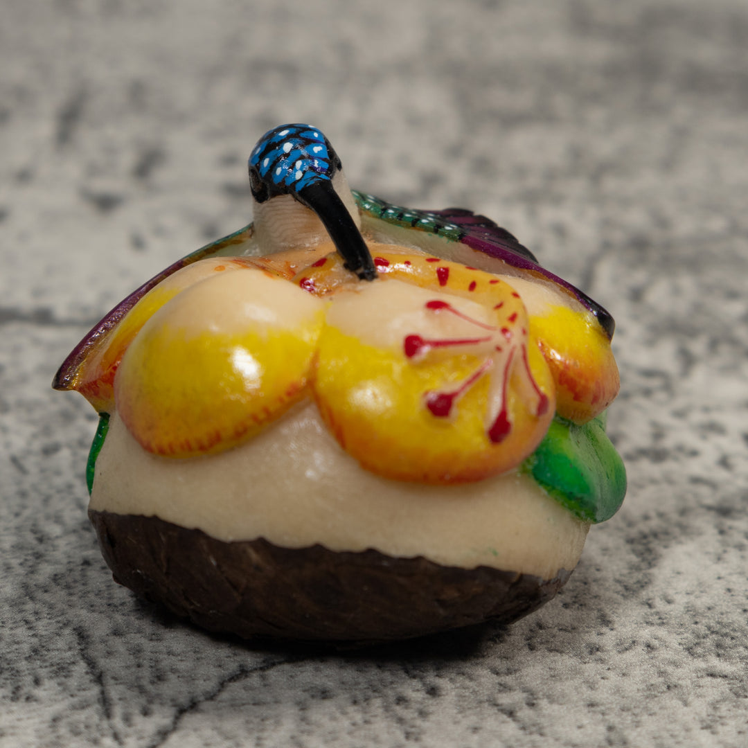 Multicolor Hummingbird Tagua Carving